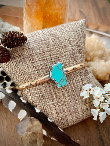 14k gold filled Turquoise Tahoe Cuff