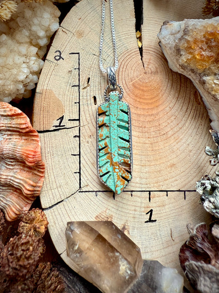 Turquoise Feather Pendant