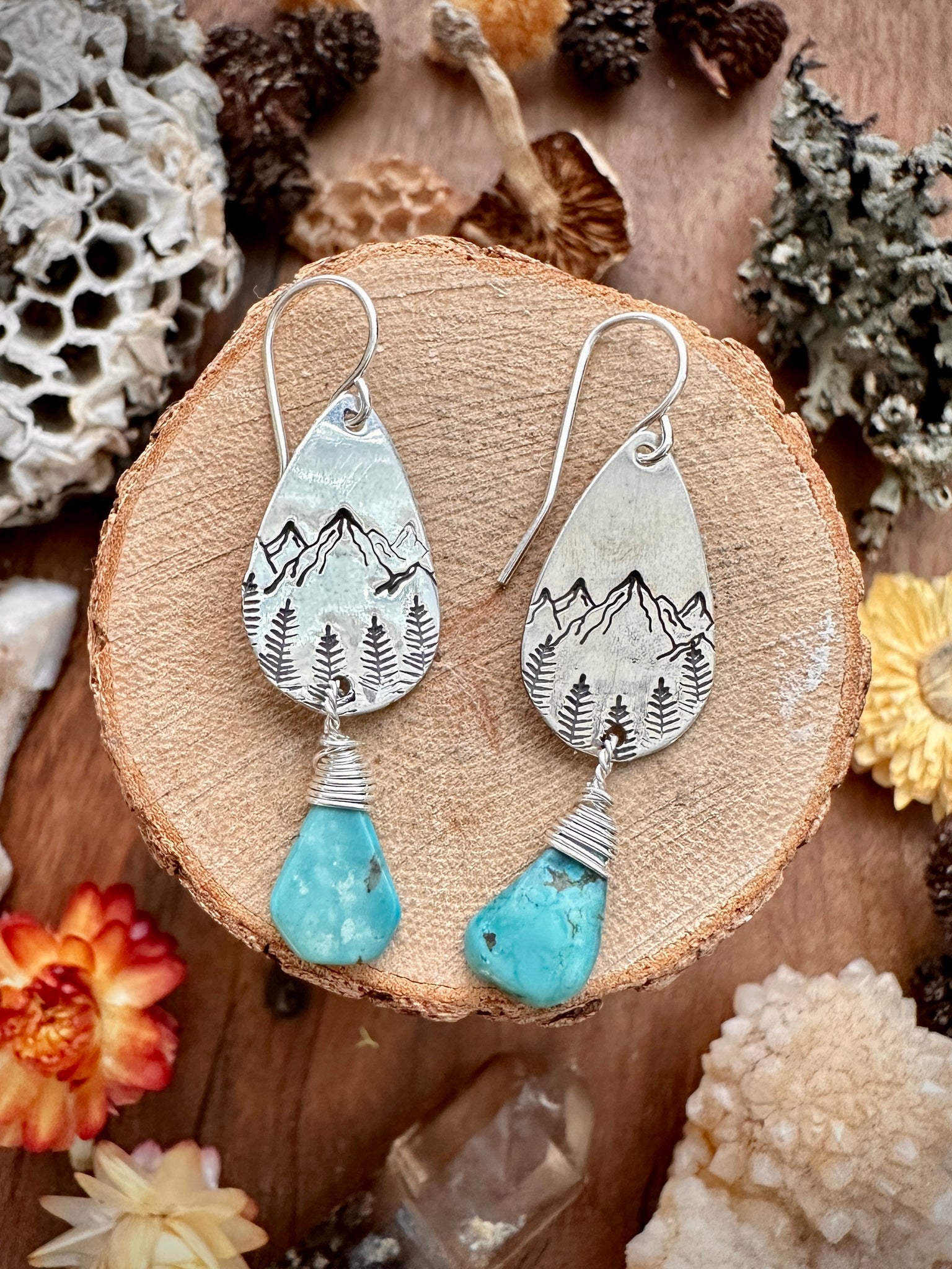 Turquoise Mountain Dangle Earrings