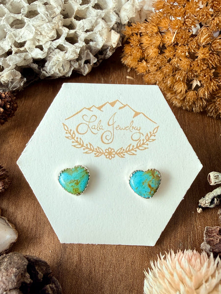 Medium Heart Posts-Turquoise