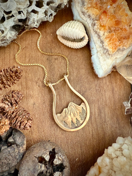 Gold Ring keeper necklace