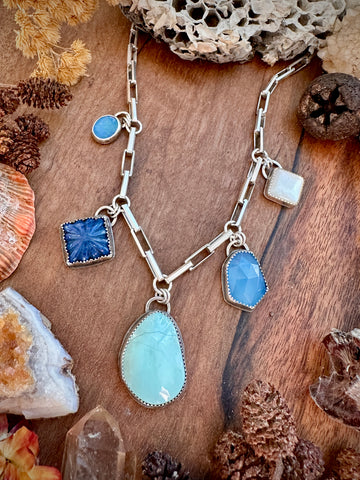 Shades of Blue Charm Necklace