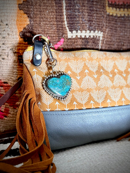 Chrysocolla Heart Bag Charm
