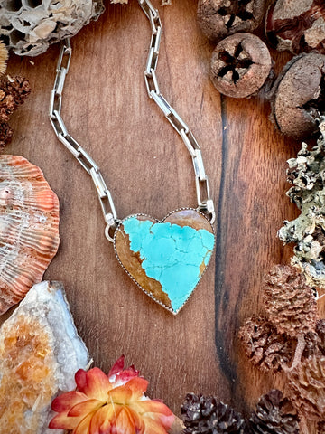 No 8 Turquoise Large Heart
