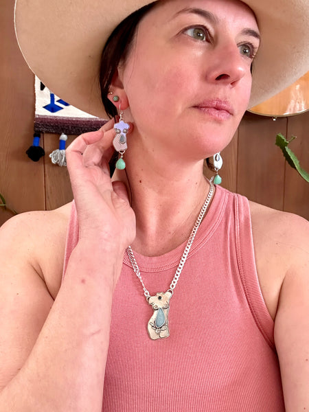 Siren Dangles (Turquoise/Pink Opal)