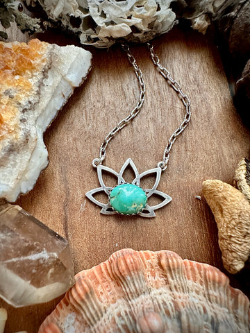 Turquoise Lotus Necklace 2