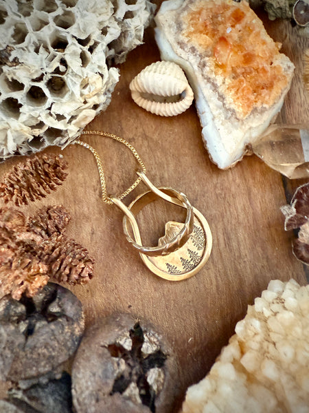 Gold Ring keeper necklace