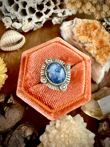 Kyanite Compass ring Sz 7