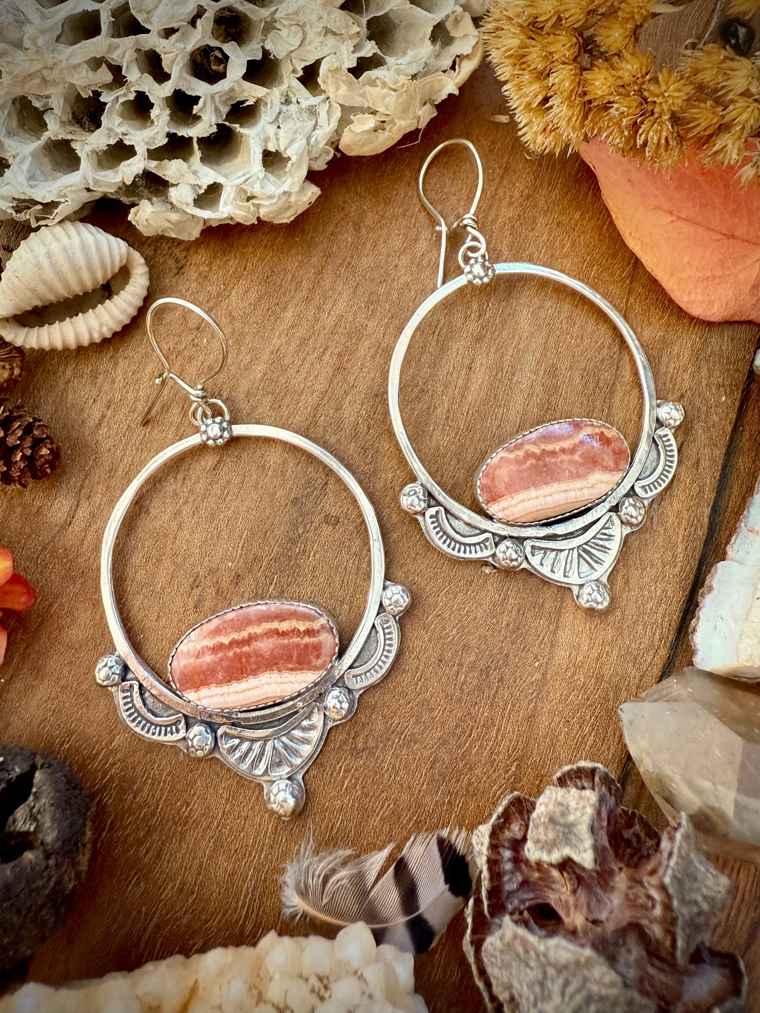 Autumn Skies Lace Hoops