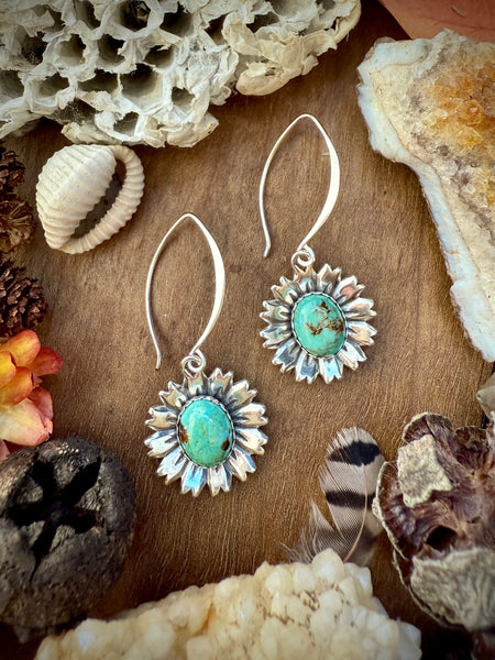 Turquoise Daisy Earrings
