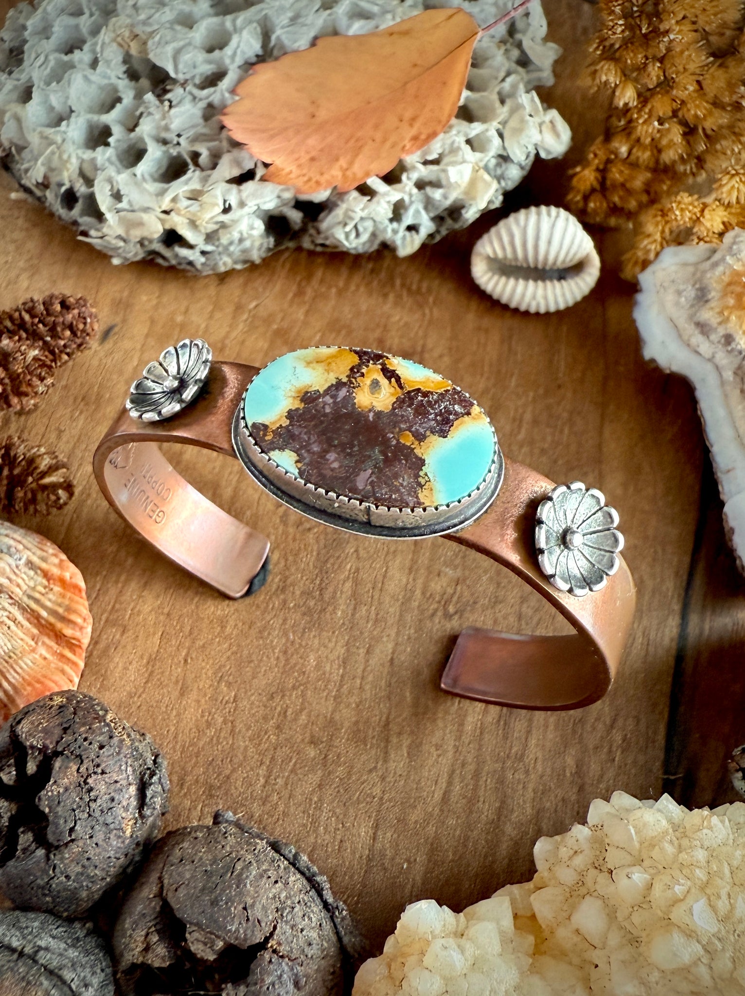 Copper Cuff-Royston turquoise