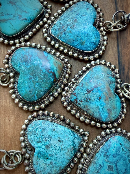 Chrysocolla Heart Bag Charm