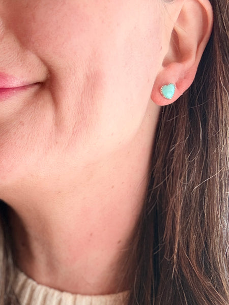 Medium Heart Posts-Turquoise