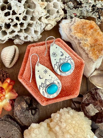 Starry Night Stamped Earrings
