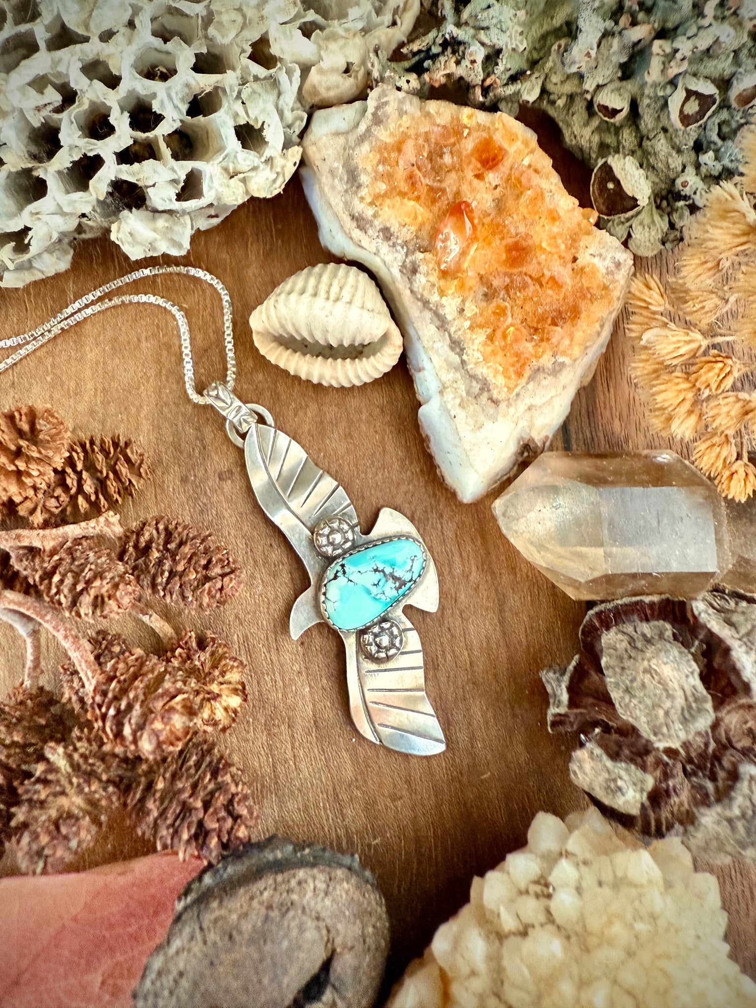 Hawk Necklace-Blue Gem Turquoise