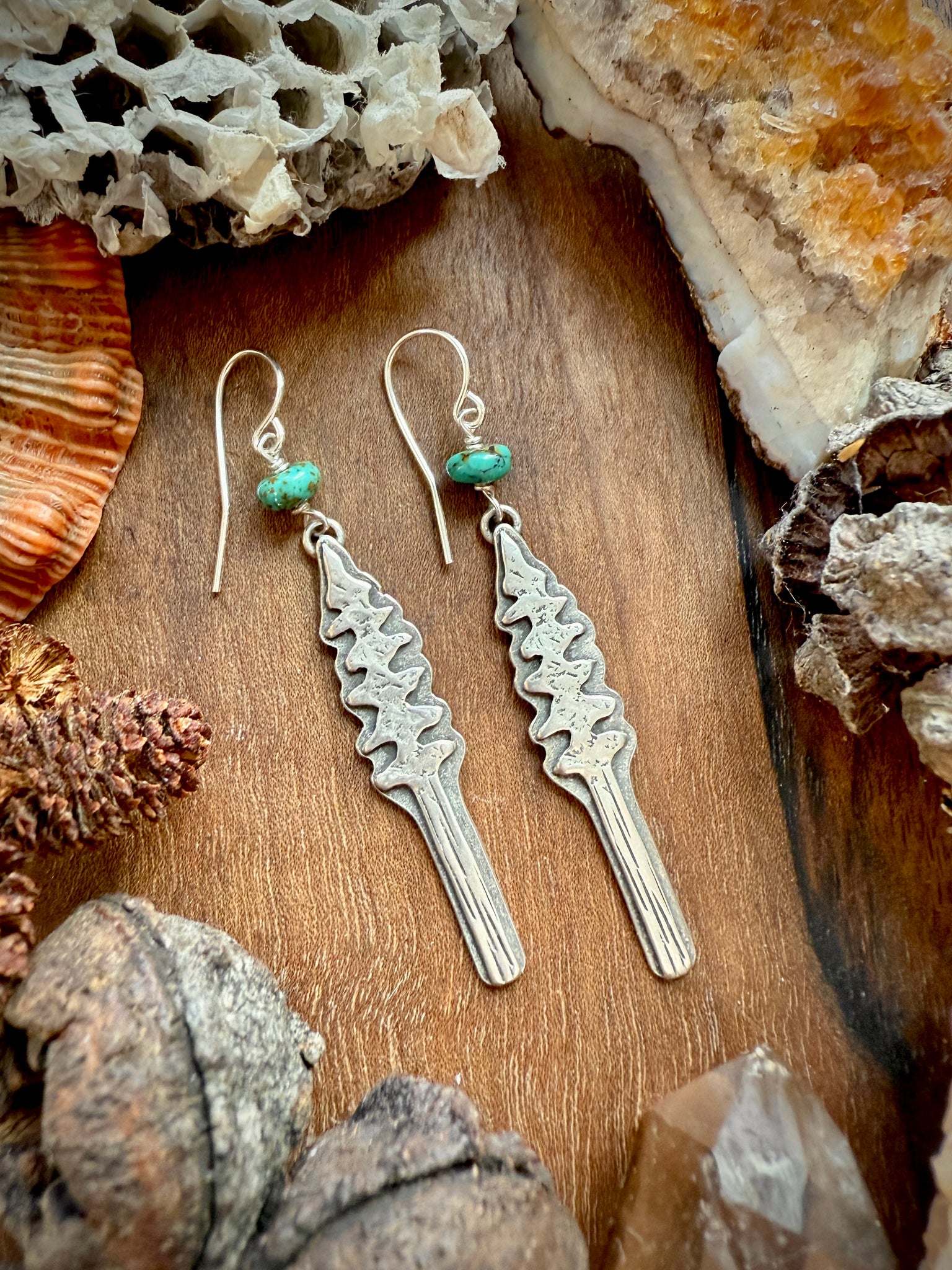 Tree Hugger Dangle Earrings w/Turquoise