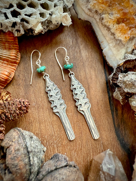 Tree Hugger Dangle Earrings w/Turquoise