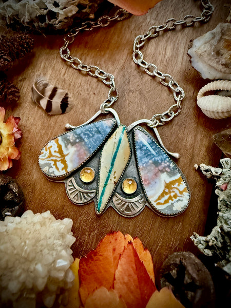 Ocean Jasper Moth Necklace