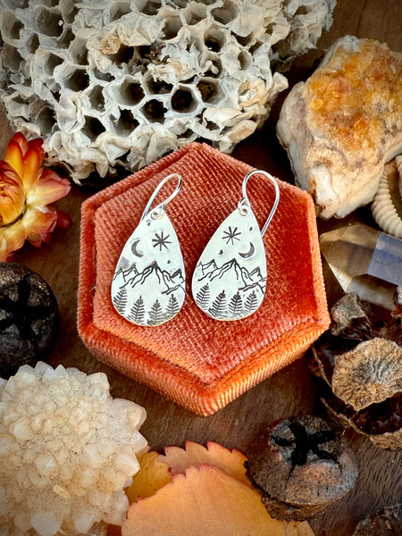 Starry Night Stamped Earrings