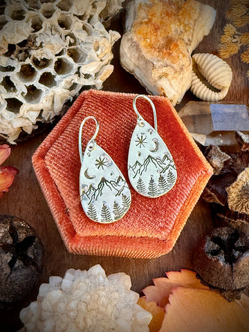 Starry Night Stamped Earrings