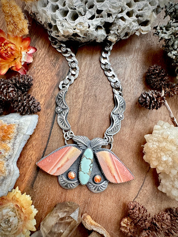 Desert Sunset Moth Necklace