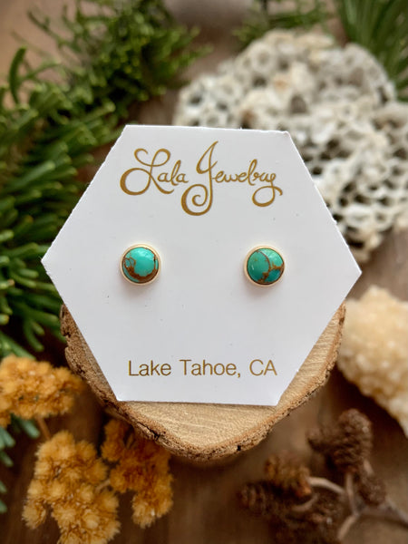 14k Gold Fill & Turquoise Post Earrings