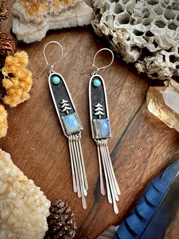 Moonstone Forest Fringe Earrings