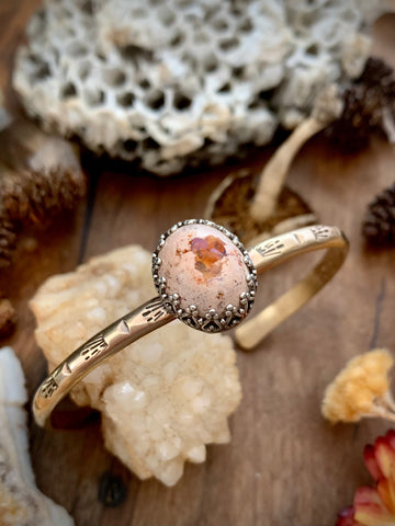 Fire Opal Stamped Stack Cuff