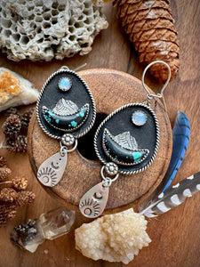Moon and the Mountain Earrings•moonstone