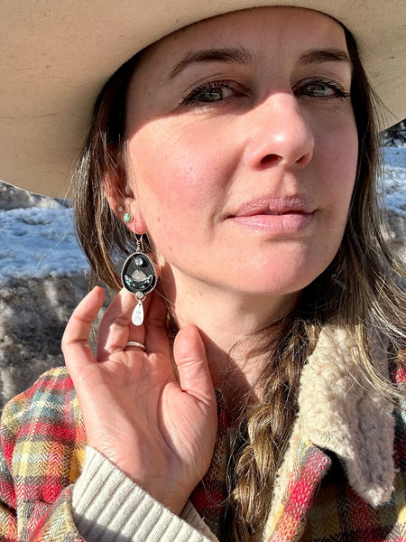 Moon and the Mountain Earrings•moonstone
