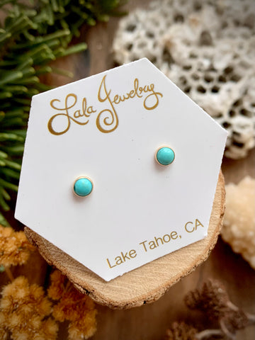 14k Gold Fill & Turquoise Post Earrings