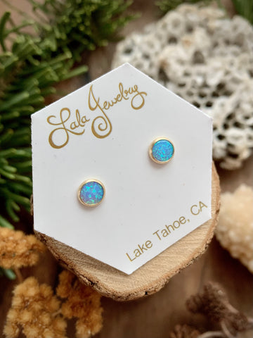 14k Gold Fill & Opal Post Earrings