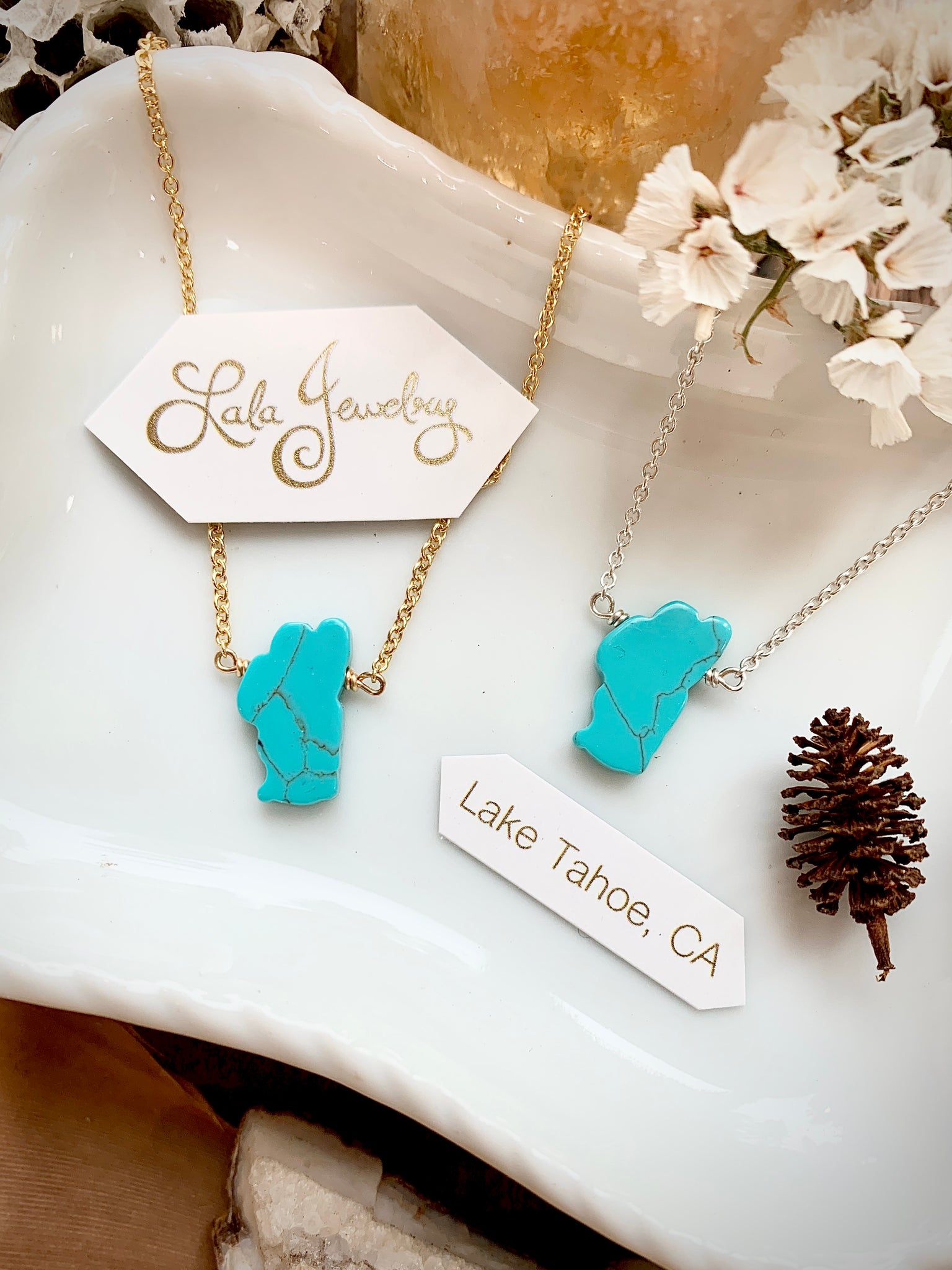 Turquoise Lake Tahoe necklace