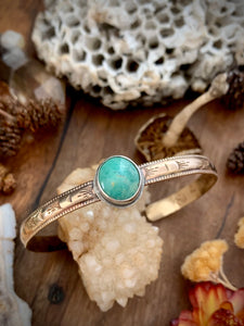 Turquoise Stamped Stack Cuff